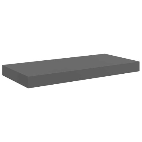 VidaXL Półki ścienne, 4 szt., wysoki połysk, szare, 50x23,5x3,8 cm, MDF