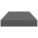 VidaXL Półki ścienne, 4 szt., wysoki połysk, szare, 50x23,5x3,8 cm, MDF