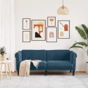 VidaXL Sofa dwuosobowa, niebieska, aksamit