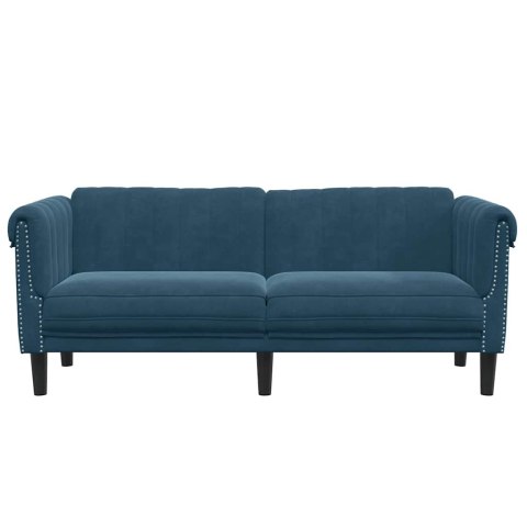 VidaXL Sofa dwuosobowa, niebieska, aksamit
