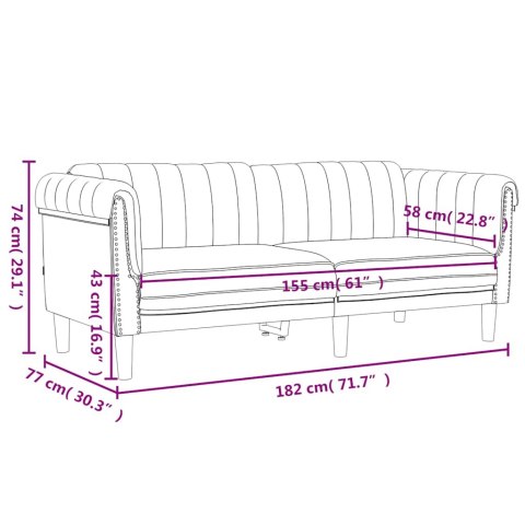 VidaXL Sofa dwuosobowa, niebieska, aksamit