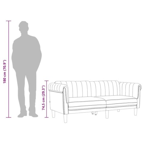 VidaXL Sofa dwuosobowa, niebieska, aksamit