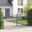 VidaXL Brama Podwójna WOERDEN 299,5 x 149,5 cm Stal Szary Zamykane