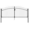 VidaXL Brama Podwójna WOERDEN 299,5 x 149,5 cm Stal Szary Zamykane