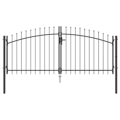 VidaXL Brama Podwójna WOERDEN 299,5 x 149,5 cm Stal Szary Zamykane