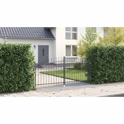 VidaXL Brama Podwójna WOERDEN 299,5 x 149,5 cm Stal Szary Zamykane