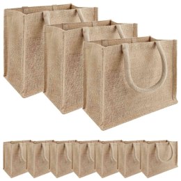 VidaXL Torebki jutowe 10 naturalny 26 x 22 x 14 cm 100% Juta Tossa