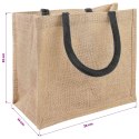 VidaXL Torebki jutowe 5 Naturalny i czarny 26 x 22 x 14 cm