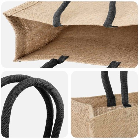 TOREBKI JUTOWE 5 NATURALNY I CZARNY 42 X 33 X 19 CM