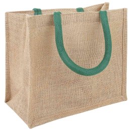 VidaXL Torebki jutowe 5 Naturalny i zielony 26 x 22 x 14 cm