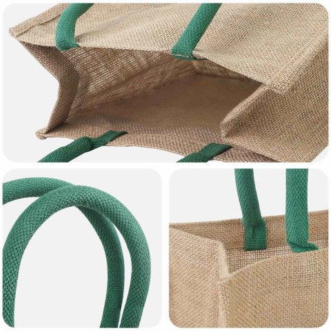 VidaXL Torebki jutowe 5 Naturalny i zielony 26 x 22 x 14 cm