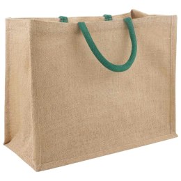 VidaXL Torebki jutowe 5 Naturalny i zielony 42 x 33 x 19 cm