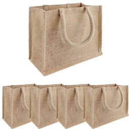 VidaXL Torebki jutowe 5 naturalny 26 x 22 x 14 cm 100% Juta Tossa