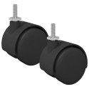 VidaXL Wózek 2 szt. Czarny i Srebrny 40,1 x 40,1 x 37,8 mm Żelazo i PP