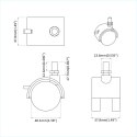 VidaXL Wózek 2 szt. Czarny i Srebrny 40,1 x 40,1 x 37,8 mm Żelazo i PP