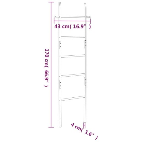 VidaXL Drabinka na ręczniki, 170 cm, drewno orzecha włoskiego