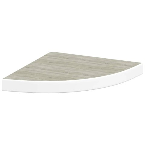 VidaXL Narożne półki ścienne, 4 szt., dąb i biel, 35x35x3,8 cm, MDF