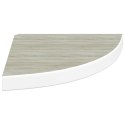 VidaXL Narożne półki ścienne, 4 szt., dąb i biel, 35x35x3,8 cm, MDF