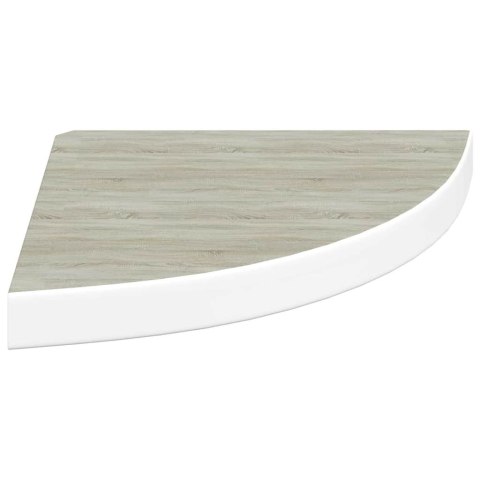 VidaXL Narożne półki ścienne, 4 szt., dąb i biel, 35x35x3,8 cm, MDF