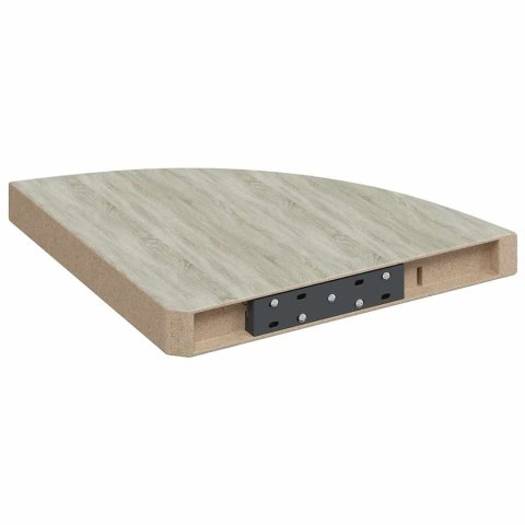 VidaXL Narożne półki ścienne, 4 szt., dąb i biel, 35x35x3,8 cm, MDF