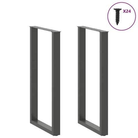 VidaXL Nogi do stołu barowego w kształcie litery U 2 szt. Antracyt 60x(110-111) cm Stal