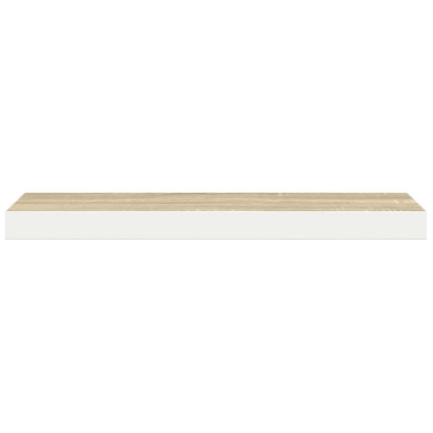 VidaXL Półki ścienne, 4 szt., dębowo-białe, 120 x 23,5 x 3,8 cm, MDF