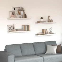 VidaXL Półki ścienne, 4 szt., dębowo-białe, 90x23,5x3,8 cm, MDF
