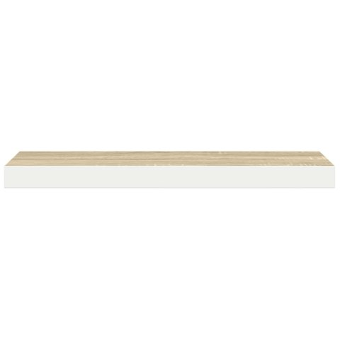 VidaXL Półki ścienne, 4 szt., dębowo-białe, 90x23,5x3,8 cm, MDF