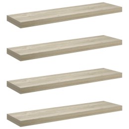 VidaXL Półki ścienne, 4 szt., kolor dębowy, 90x23,5x3,8 cm, MDF