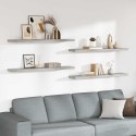 VidaXL Półki ścienne, 4 szt., szarość betonu, 120 x 23,5 x 3,8 cm, MDF