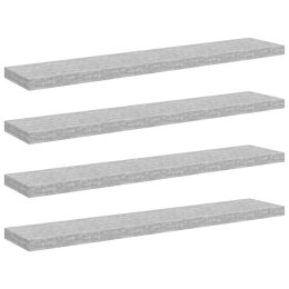 VidaXL Półki ścienne, 4 szt., szarość betonu, 120 x 23,5 x 3,8 cm, MDF