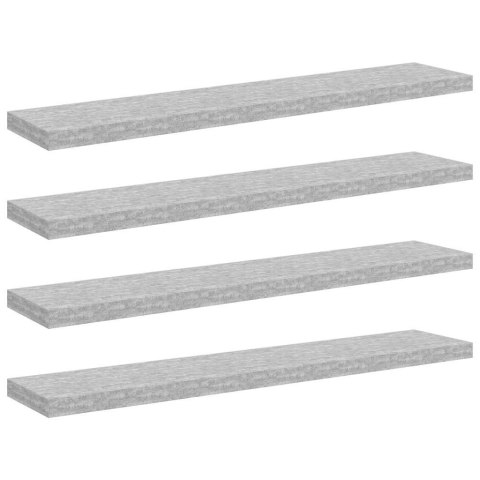 VidaXL Półki ścienne, 4 szt., szarość betonu, 120 x 23,5 x 3,8 cm, MDF