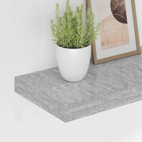 VidaXL Półki ścienne, 4 szt., szarość betonu, 120 x 23,5 x 3,8 cm, MDF