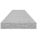 VidaXL Półki ścienne, 4 szt., szarość betonu, 120 x 23,5 x 3,8 cm, MDF