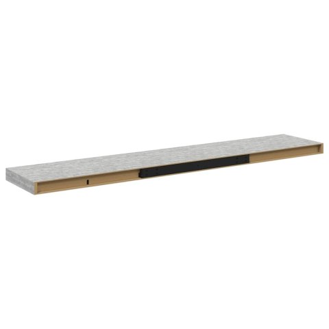 VidaXL Półki ścienne, 4 szt., szarość betonu, 120 x 23,5 x 3,8 cm, MDF