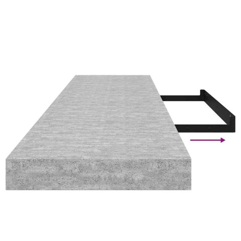 VidaXL Półki ścienne, 4 szt., szarość betonu, 120 x 23,5 x 3,8 cm, MDF