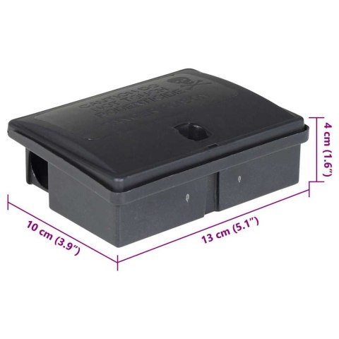VidaXL Pułapki na myszy 10 szt. Czarne 13x10x4 cm