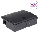 VidaXL Pułapki na myszy 20 szt. Czarne 13x10x4 cm