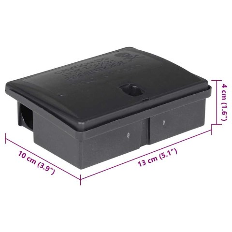 VidaXL Pułapki na myszy 20 szt. Czarne 13x10x4 cm