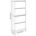 VidaXL Szafka na buty z lustrem, przydymiony dąb, 63x17x134 cm