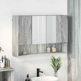 VidaXL Szafka z lustrem z przechowywaniem Szary Sonoma 80 x 17 x 55 cm