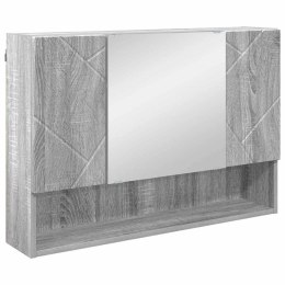 VidaXL Szafka z lustrem z przechowywaniem Szary Sonoma 80 x 17 x 55 cm