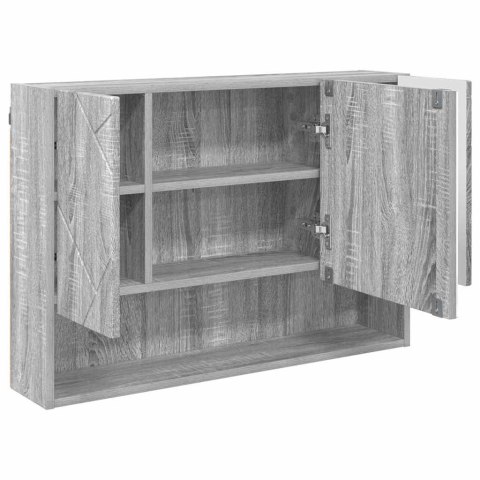 VidaXL Szafka z lustrem z przechowywaniem Szary Sonoma 80 x 17 x 55 cm