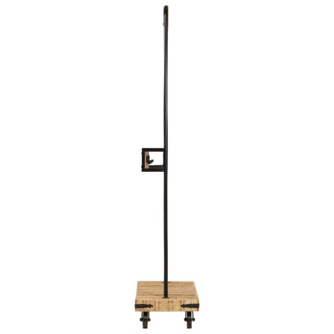 VidaXL Wieszak na ubrania, z kółkami, 90x35x190 cm, mango i żelazo