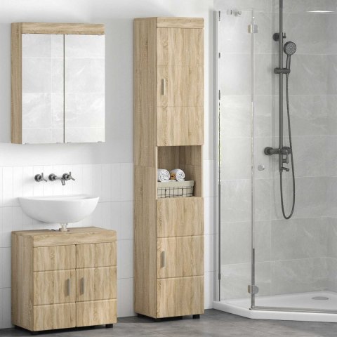 VidaXL Zestaw Szafek Łazienkowych TULUM Dąb Sonoma 37 x 31,5 x 203 cm