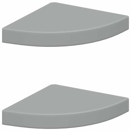 VidaXL Narożne półki ścienne, 2 szt., szare, 25x25x3,8 cm, MDF