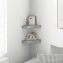 VidaXL Narożne półki ścienne, 2 szt., szare, 25x25x3,8 cm, MDF