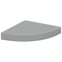 VidaXL Narożne półki ścienne, 2 szt., szare, 25x25x3,8 cm, MDF