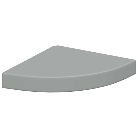 VidaXL Narożne półki ścienne, 2 szt., szare, 25x25x3,8 cm, MDF