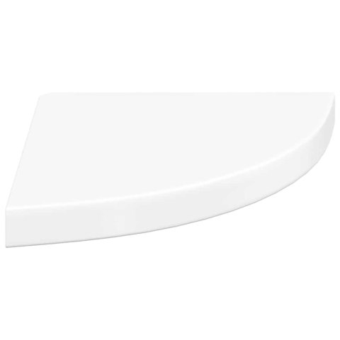 VidaXL Narożne półki ścienne, 4 szt., połysk, białe, 35x35x3,8 cm, MDF